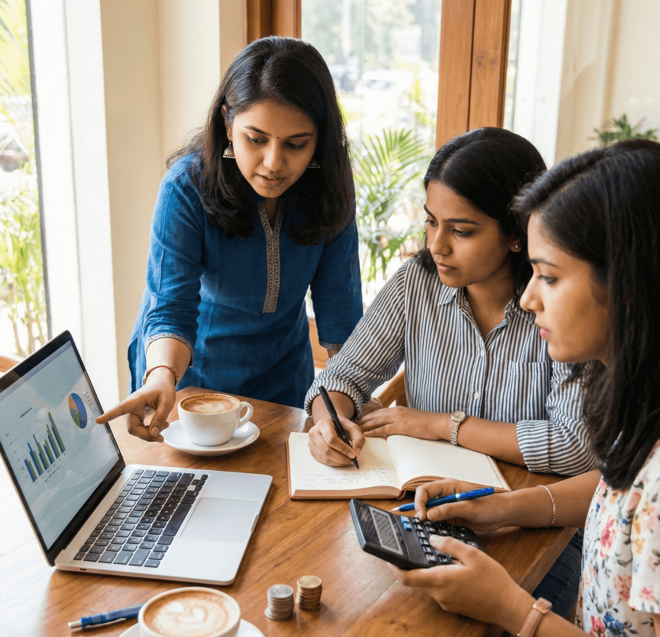 Women accessing BGJI Foundation resources for financial literacy, career planning, and essential life skills.