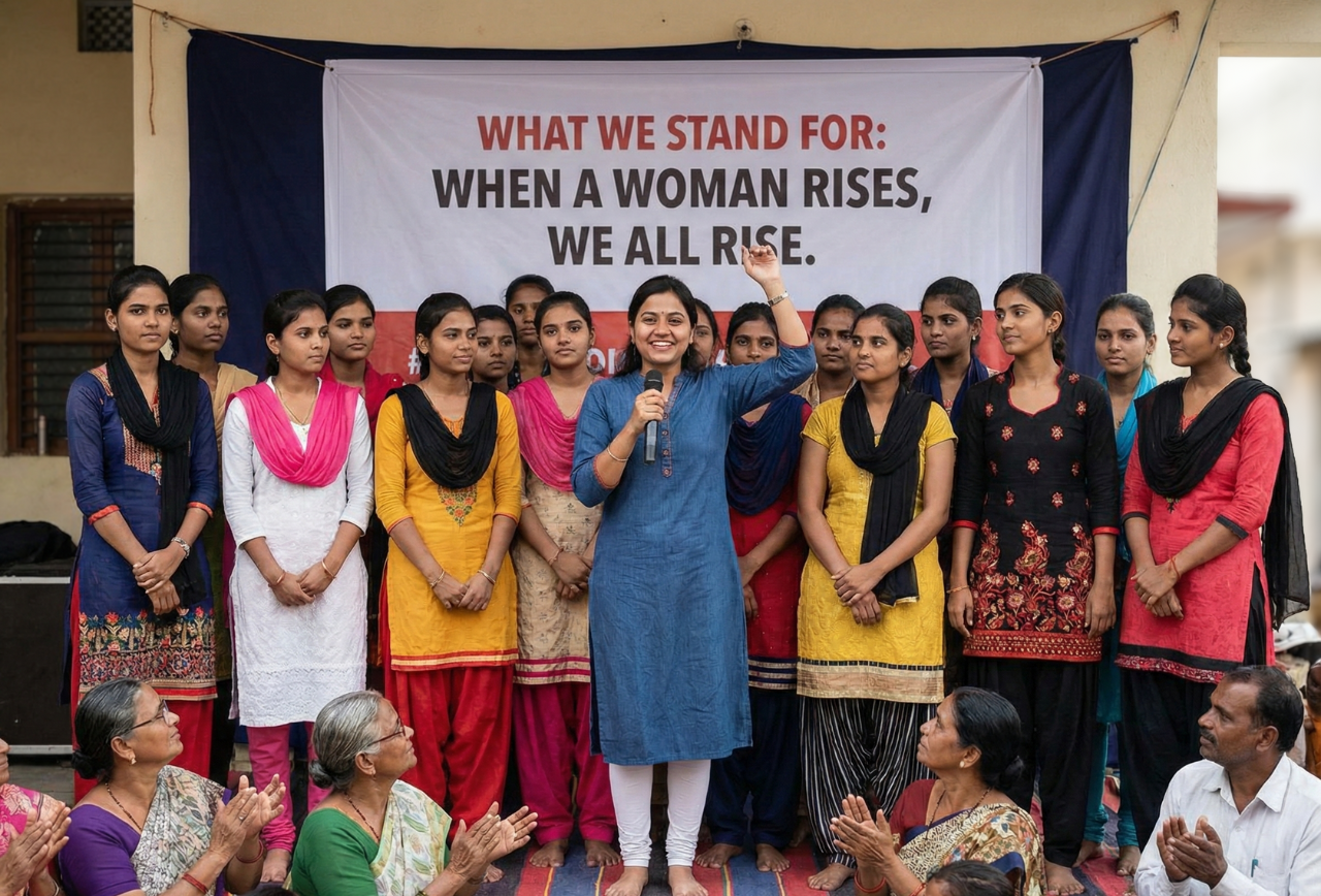 What We Stand For -when a woman rises, her family, community, and society rise with her